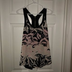 Express palm leaf pink/black tank size Medium